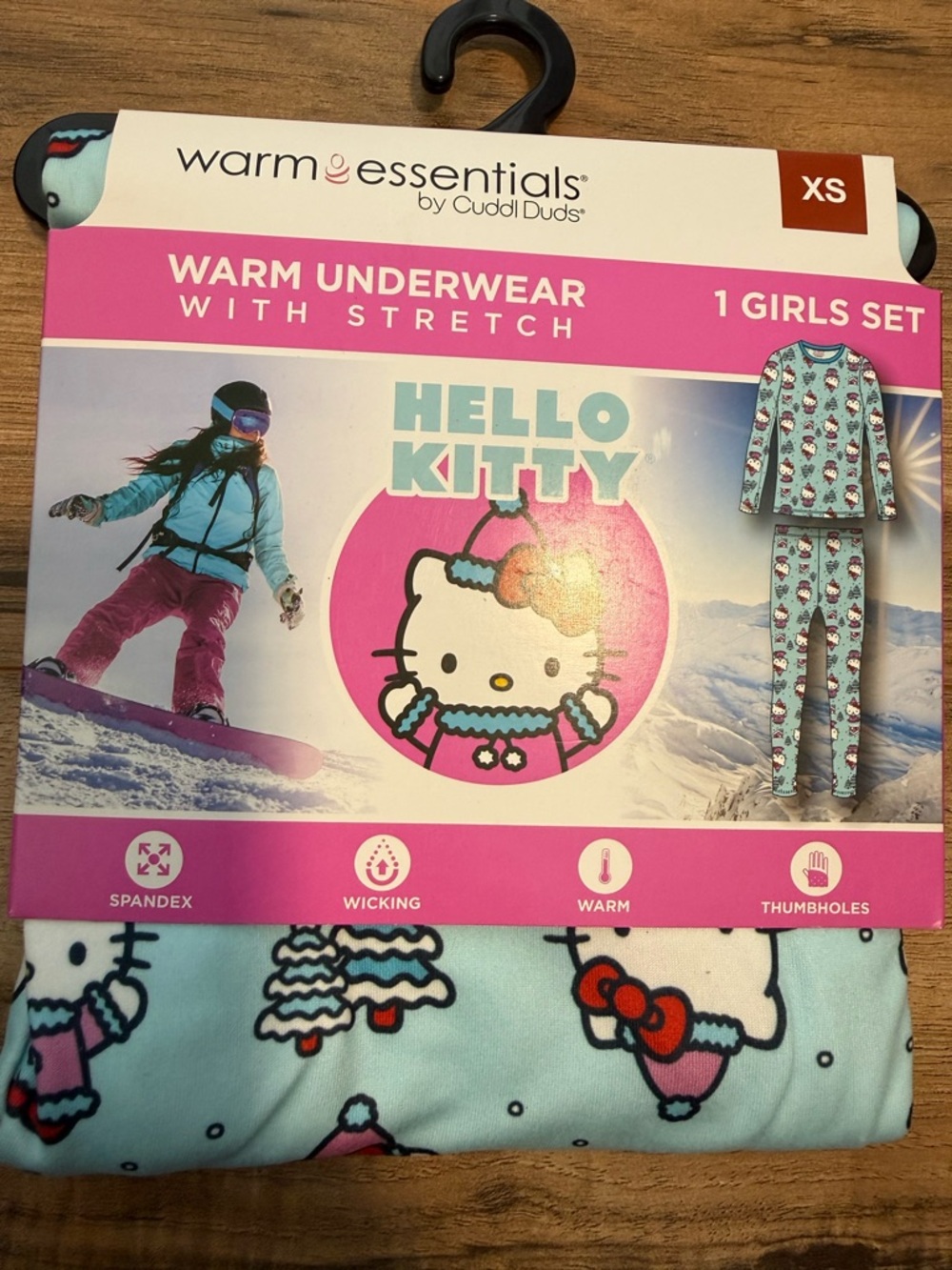 Hello Kitty Girls' Light Blue Warm Underwear Set by Warm Essentials XS 4-5 years - Picture 1 of 4
